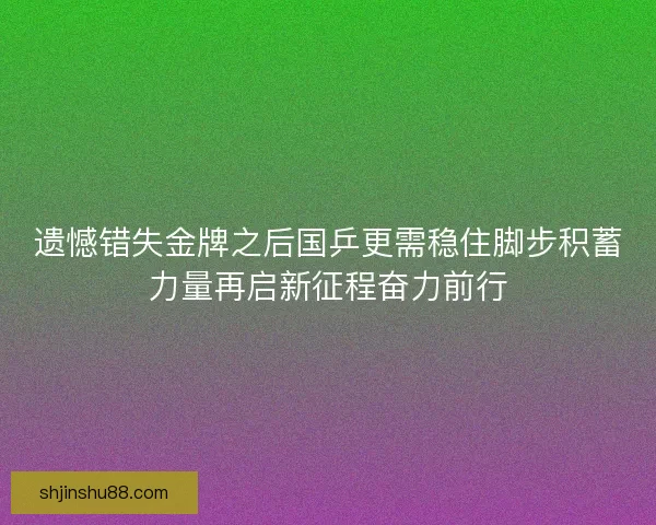 遗憾错失金牌之后国乒更需稳住脚步积蓄力量再启新征程奋力前行